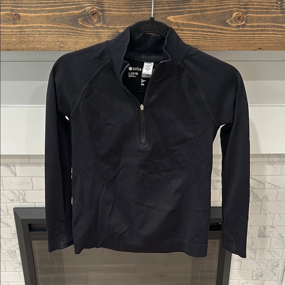 Zella Black Quarter-Zip Performance stretch sweater Top 4 for $20
